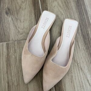 Schutz Women's Tan Mules